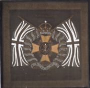 A WWI embroidered regimental crest - Rifle Brigade, 'The Prince Consorts Own',