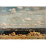 Willy Ter Hell (German 1883-1947) - Harvest Landscape, Charlottenburg - Oil on board - 48.