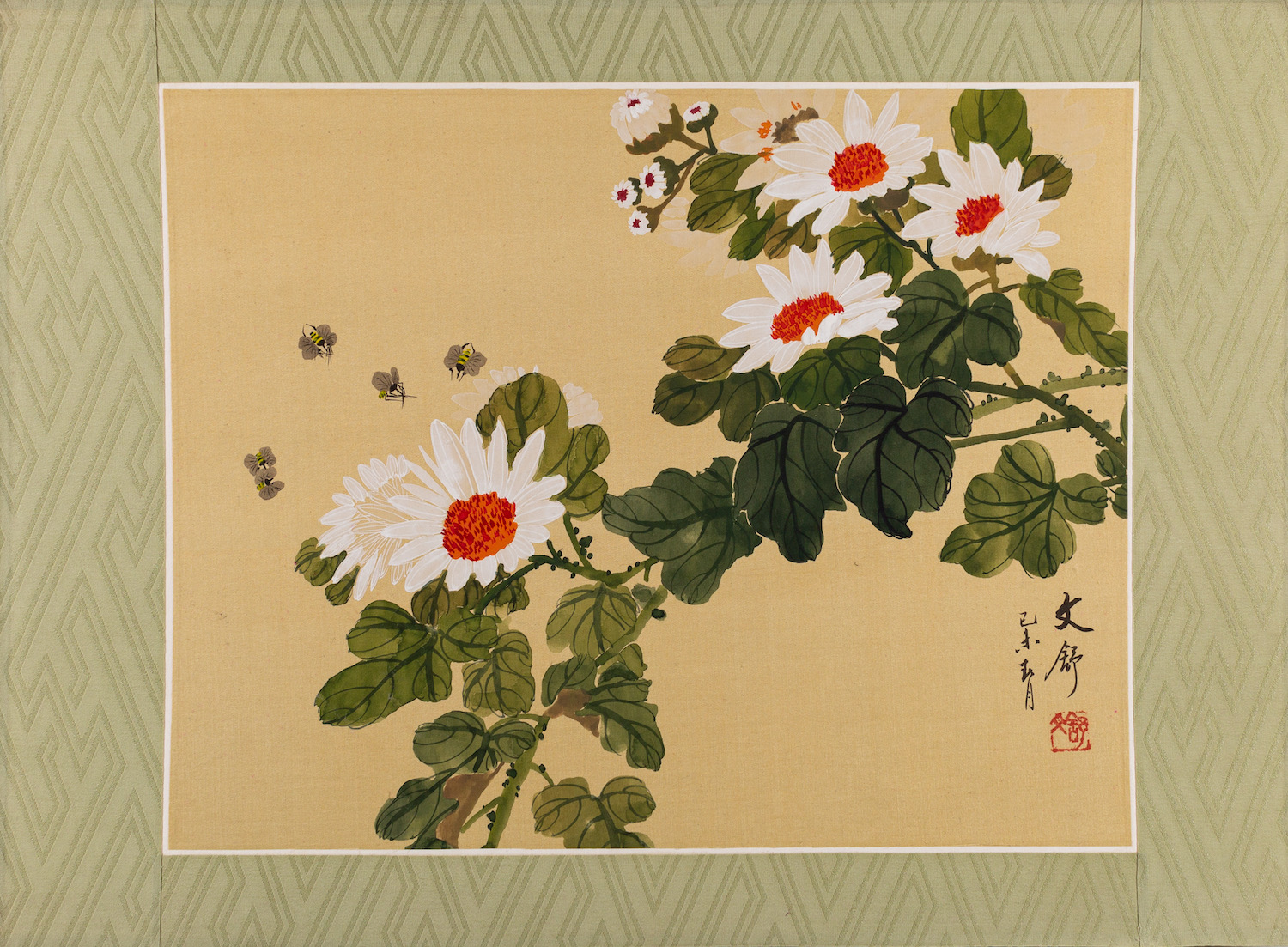 Chinese School, 19th Century - Twelve watercolours on silk of flowers, - Image 5 of 13
