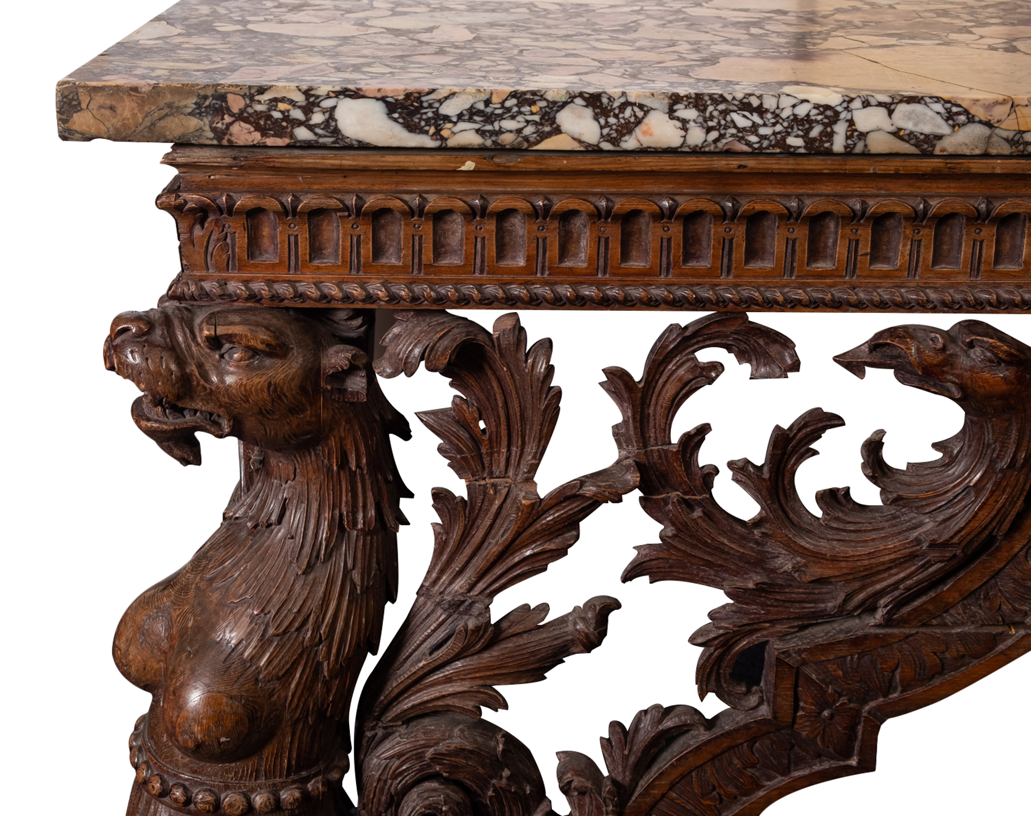 An Important George II carved pine Console Table, possibly attributed to a design by William Kent, - Image 11 of 13