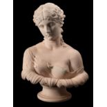 A plaster bust of Clytie, after the Antique held at the British Museum, late 19th Century,