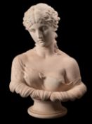 A plaster bust of Clytie, after the Antique held at the British Museum, late 19th Century,