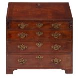 A George III mahogany bureau, circa 1770,