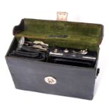 A leather-cased quarter plate camera, maker SP GOERZ, Berlin,