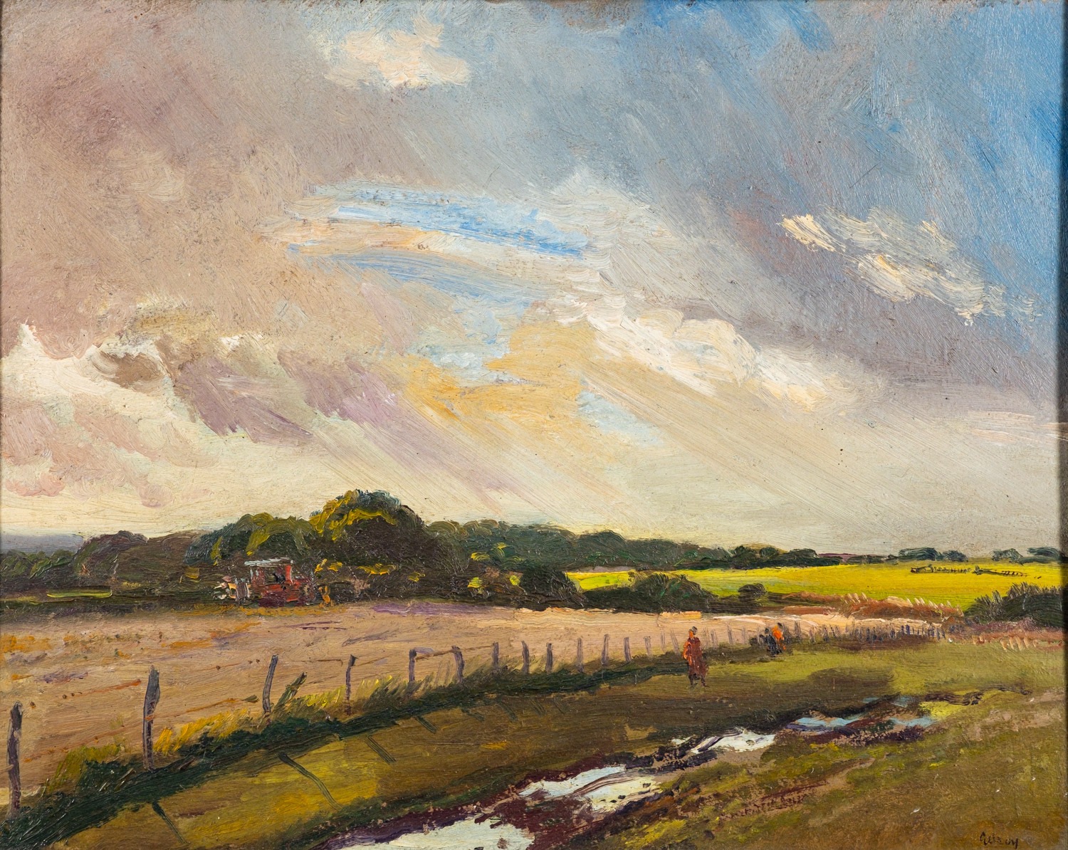 A group of nine various landscapes, one by Eric Holt (British, 20th Century) - Farmhouse, - Image 2 of 17