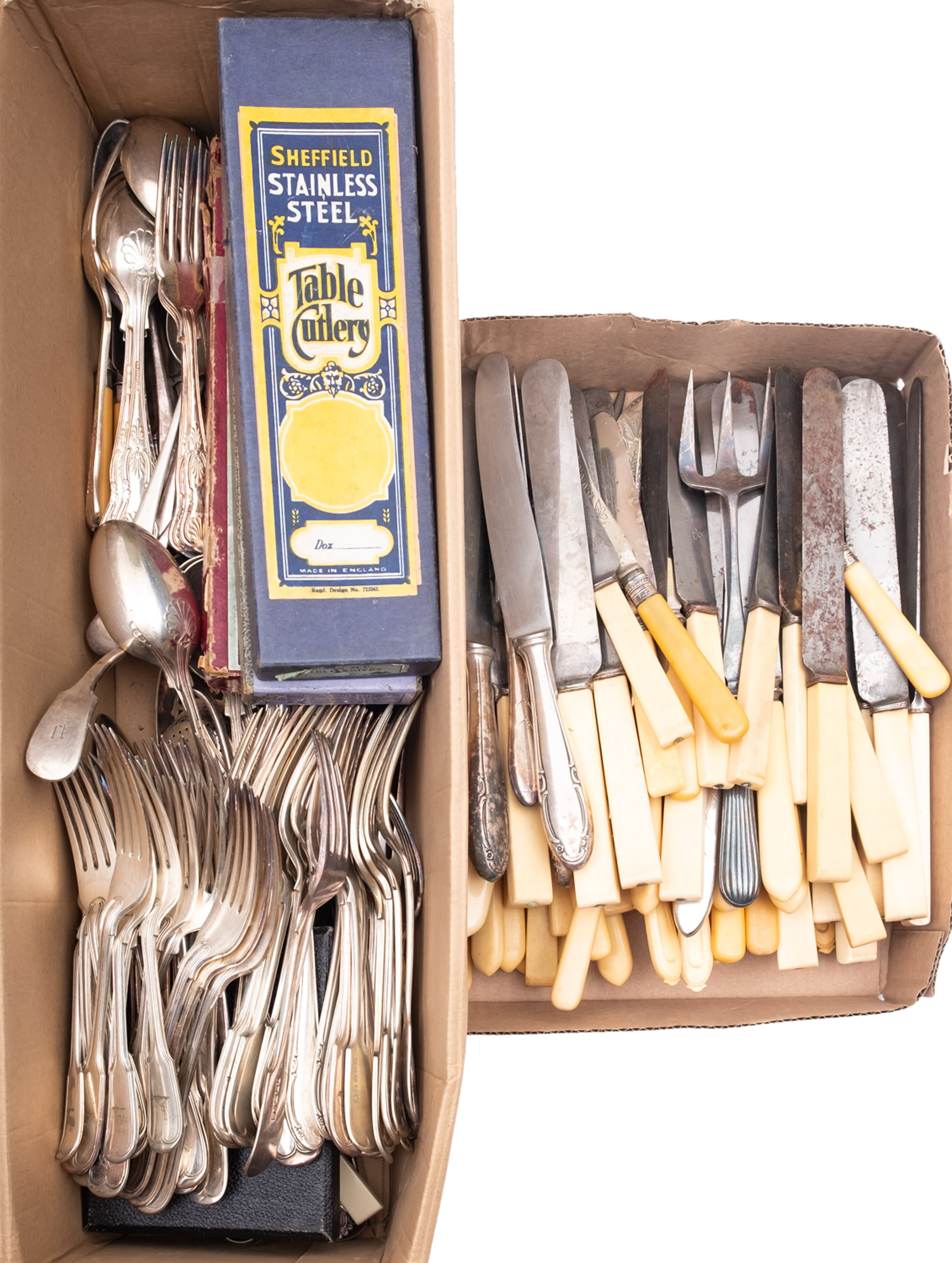 A quantity of various plated cutlery.