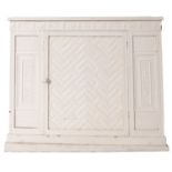 A Victorian and later white painted side cabinet, late 19th Century, in Aesthetic Movement taste,