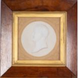 A pair of framed plaster relief portraits of Napoleon and Wellington, 15.5cm x 15.