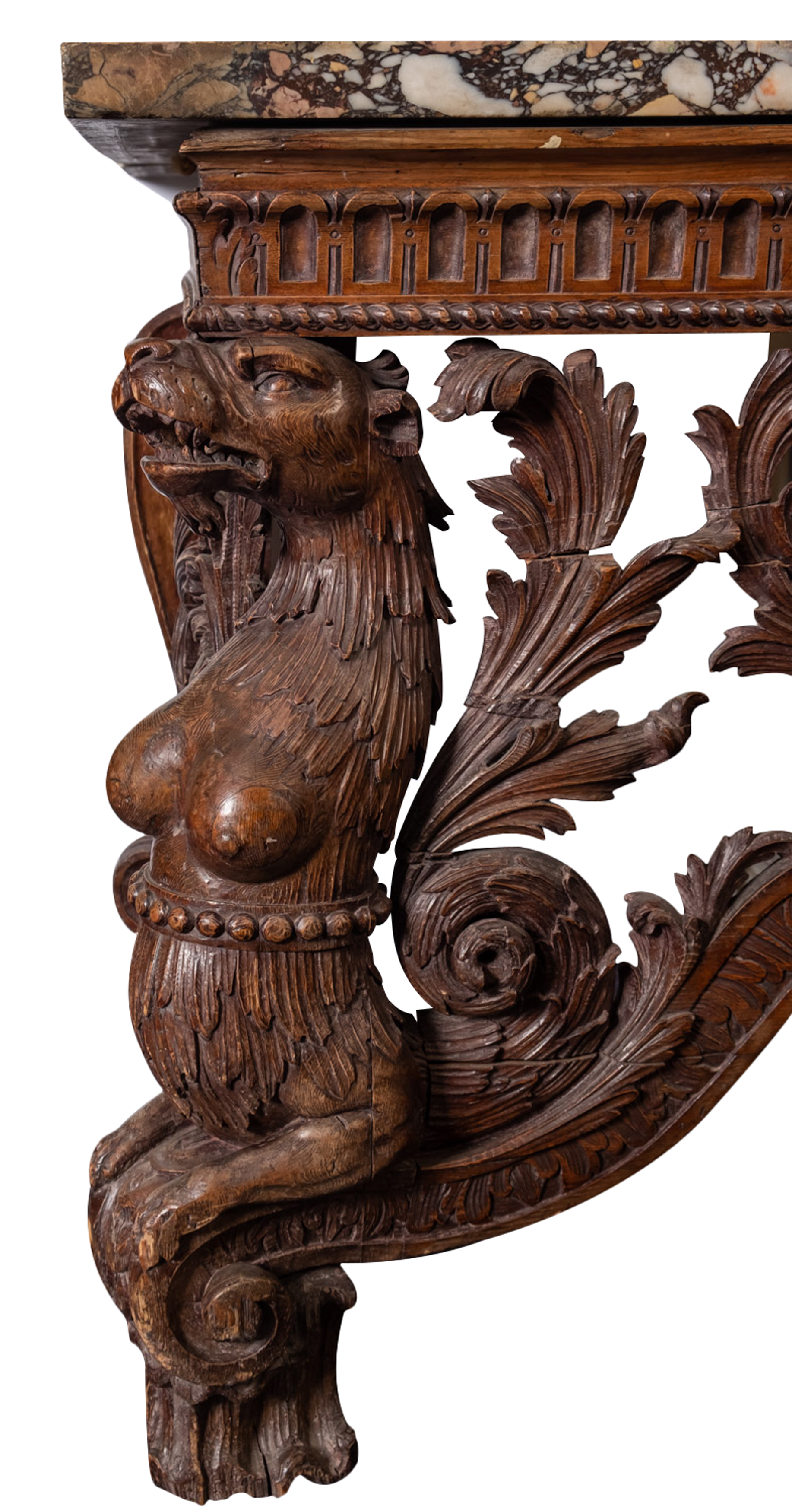 An Important George II carved pine Console Table, possibly attributed to a design by William Kent, - Image 12 of 13