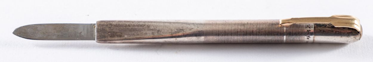 A silver propelling 'Vernons' K' Knife', stamped, maker Vernon's Industries, Birmingham 1948,