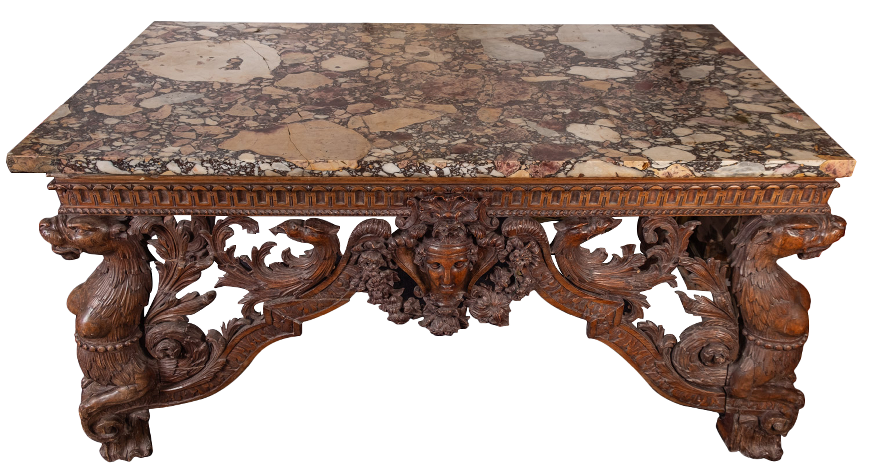 An Important George II carved pine Console Table, possibly attributed to a design by William Kent, - Image 9 of 13