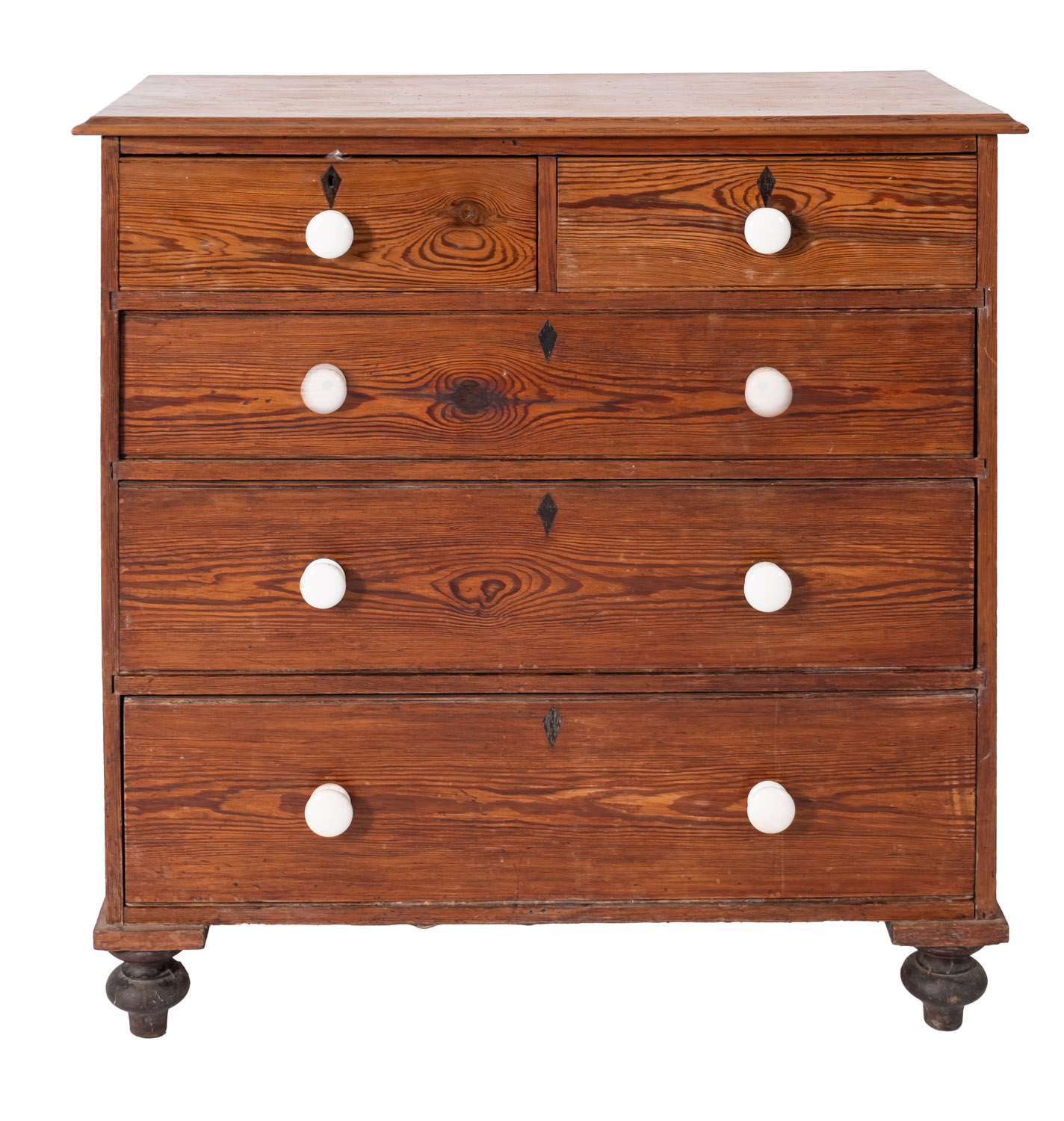 A Victorian pitch pine rectangular chest, with a moulded top,