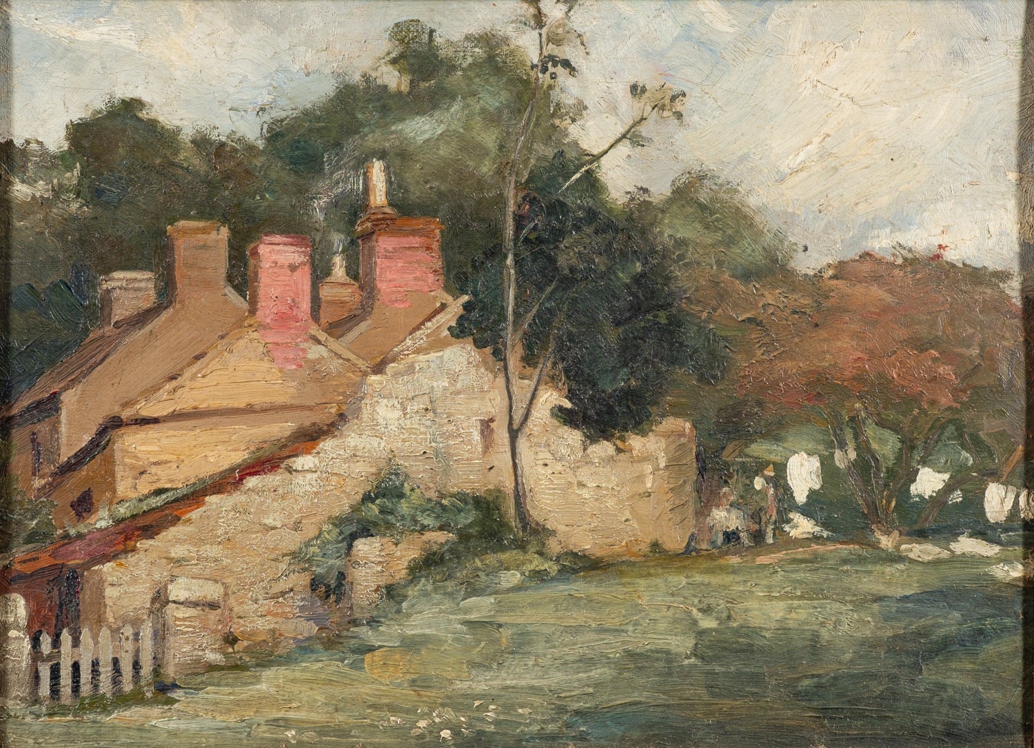 A group of nine various landscapes, one by Eric Holt (British, 20th Century) - Farmhouse, - Image 8 of 17