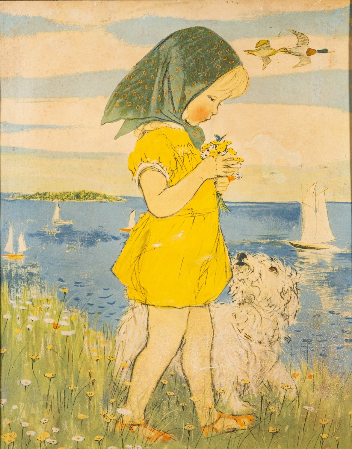 Muriel Dawson (British, fl.1920-1962) - Feeding the Calf - Pastel, watercolour and bodycolour - 67. - Image 2 of 6