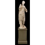 A painted plaster model of the Diana de Gabies standing, late 19th/early 20th Century, 115cm (3ft 9.
