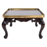 An Anglo Indian carved and stained hardwood tray top occasional table, circa 1900,