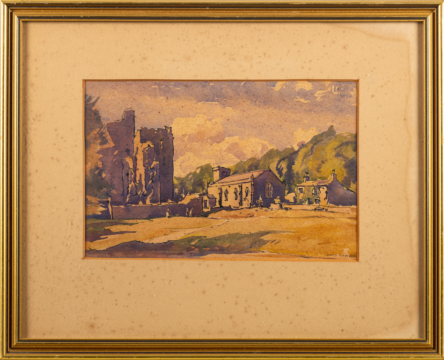 British School, 20th Century - a group of four pictures- A Town Garden Square - Oil on card - 64. - Image 4 of 4