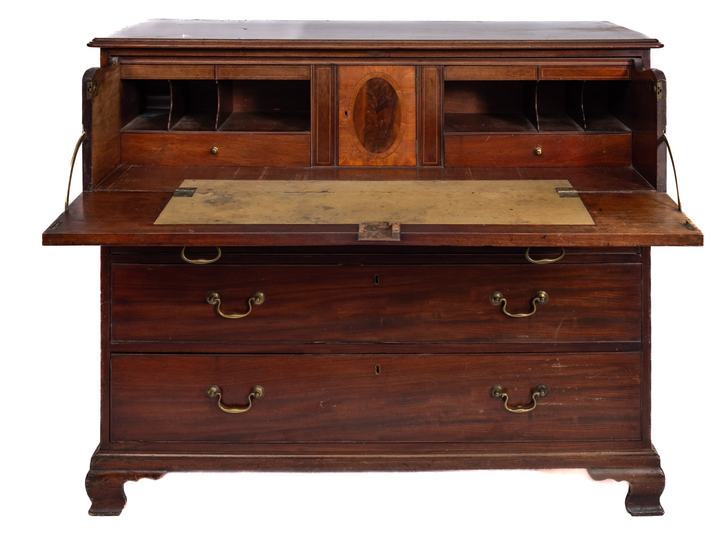 A George III mahogany secretaire chest, circa 1810, the top with a moulded edge, - Image 2 of 2