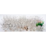 A collection of 19th century and later drinking glasses, including rummers,