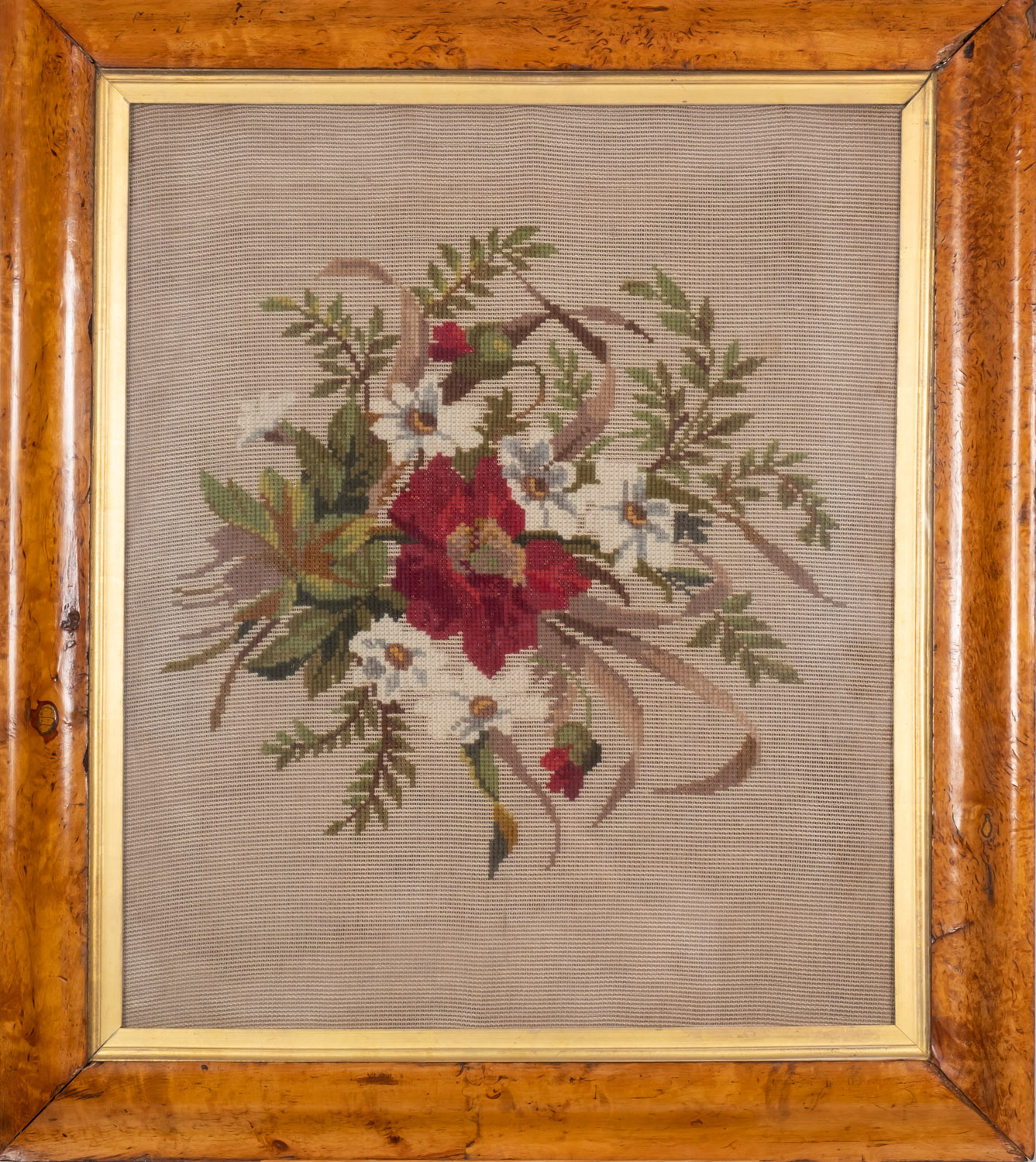 A Victorian gros point needlework picture, depicting a bouquet of floral foliage, - Image 2 of 7