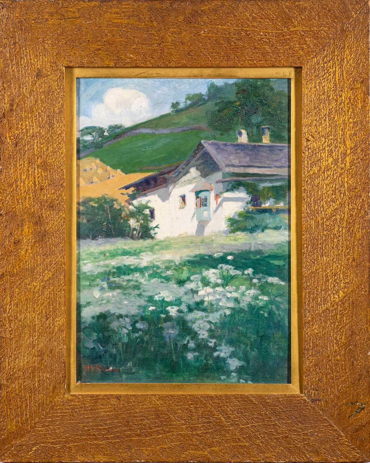 A group of nine various landscapes, one by Eric Holt (British, 20th Century) - Farmhouse, - Image 12 of 17