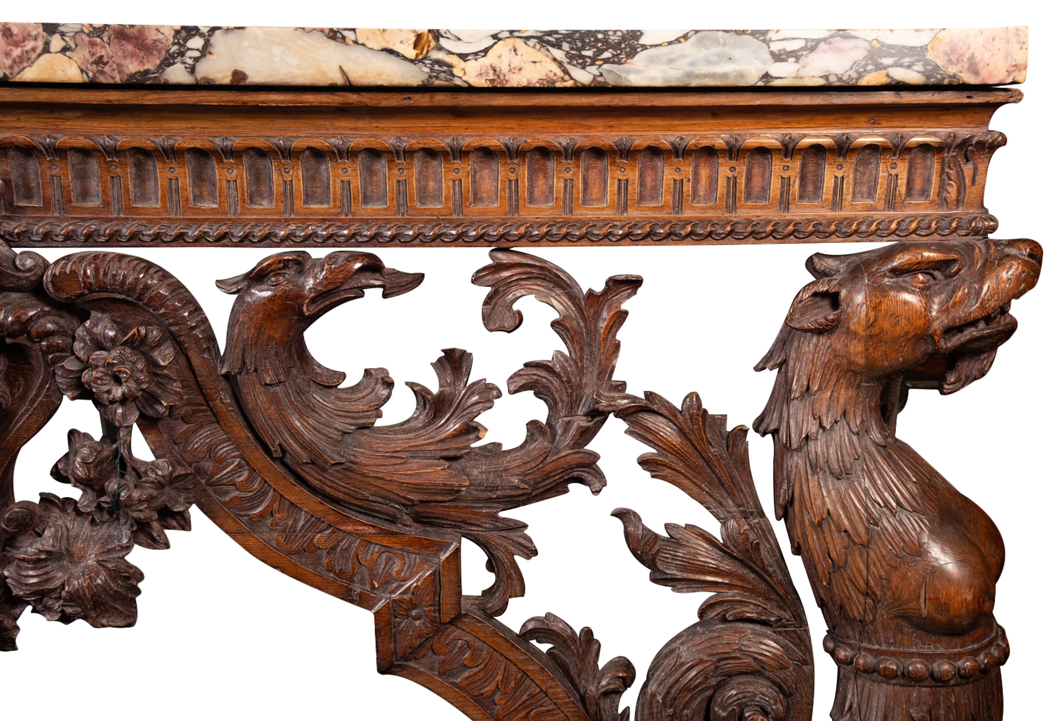 An Important George II carved pine Console Table, possibly attributed to a design by William Kent, - Image 8 of 13