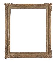 A gilded composite frame within a glazed display case - rebate 38 x 30.