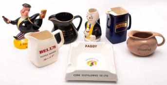 Advertising jugs; A Cognac Martell Brandy by Sandland, Hanley, brown mark,