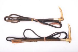 An antler handled riding crop by Swaine and one other by Cooke & Sons (2)