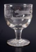 An early 20th century glass hunting rummer,