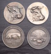 Four Silver Mappin & Webb agricultural medals.
