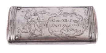 An 18th Century steel snuff box, of rectangular shape with slide out end and perforated back,