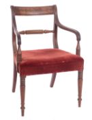 A Regency mahogany elbow chair,
