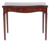 A George III mahogany serpentine front card table,