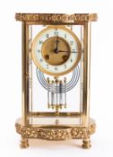 A French Victorian decorative four-glass mantel clock having an eight-day duration unsigned