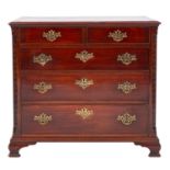 A George III mahogany chest of drawers,