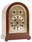 A German mahogany chiming bracket clock the unsigned eight-day duration movement having an anchor