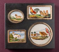 A group of four fine Italian micromosiacs,