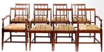 A set of eight mahogany dining chairs in Regency style,