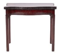 A George III mahogany serpentine front card table,