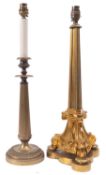 A gilt metal table lamp in Regency style,