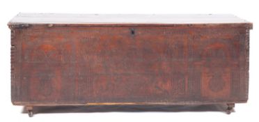 An Italian export cedarwood coffer, 18th century; with hinged cover,