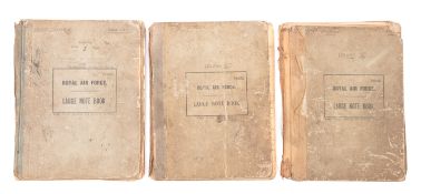 Three RAF manuscript technical notebooks,