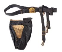 A Royal Navy Regulation pattern sword belt , with gilt brass Kings crown buckle,