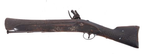 A Balkan-decorated Turkish flintlock 'knee' blunderbuss,