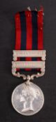 A Victorian India general Service medal with two clasps ' 711 Pte James Henry Cook 1st Hampshire