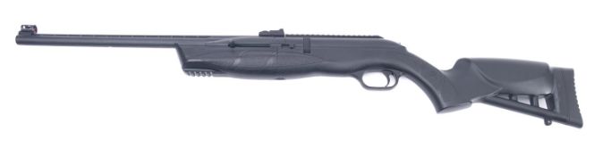 An ASG Tac Repeat .177 calibre CO2 air rifle, serial number 18A1519, black plastic stock,.