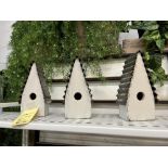 Lot de 3 maisons oiseaux, bois