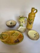 Lot of Olive Themed Ceramic Serving Pieces