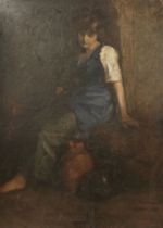 Faure, Amandus (1874-1931): Sitzendes Mädchen.
